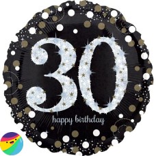 Folija balon - 30 Holografski srebrno črn